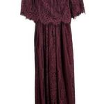 Baltic Born  Burgundy Lace Off Shoulder Maxi Dress Formal Wedding Guest XS Photo 0