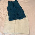 INC NWT szL Dark teal sleeveless gathered keyhole lined front top Size L Photo 9