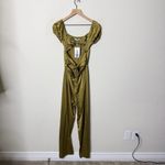 12th Tribe NWT  Midori Olive Green Satin Cutout Jumpsuit Womens Size S Photo 4