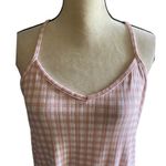 Tahari NWOT- So adorable pink and white checkered camisole top, lace back, lots of stretch, adjustable straps, excellent condition, size medium Photo 1