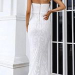Gorgeous White Strapless Sequin Gown Photo 4