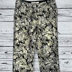 Abercrombie & Fitch NWT Size 0 Black & Gold Floral Jacquard Ankle Pants Photo 1