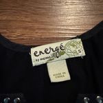 Energie  Black Embellished Flutter Sleeve Blouse Photo 2