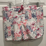 Columbia PFG Blue Pink Striped Womens Elastic Shorts Size Large Swim Beach Photo 0