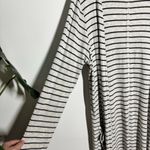 Fresh Produce  Open Front Cardigan Sweater Women L Gray Blue Nautical Stripe USA Photo 5