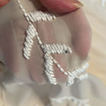 Free People elegant cream size medium beaded flowy shear mini dress EUC Photo 13