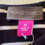 Vince Camuto  Black & White Striped Long Sleeve Ruched Top XS Nautical Preppy Photo 8