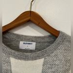 Old Navy Check Crewneck Long Sleeve Sweater Women's Medium Gray Preppy Soft Photo 1