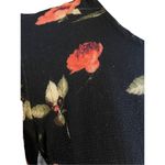 Rewind  Black With Floral Design Short Sleeve Blouse Size Medium Photo 4