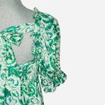 Anthropologie Puff Sleeve Smocked Dress in Mint Size XSP Green White Midi Dress Photo 10