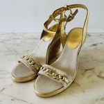 Coach  Ellette Gold Beige Cork Wedge Heel Sandals - US 8.5 Photo 0