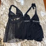 Victoria's Secret Rare Victoria’s Secret black sheer embellished slip set Photo 2