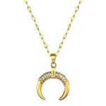 Boutique NEW Crescent Moon Pendant Necklace | 14k Gold Over Sterling Photo 2