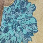 Susan Bristol Vintage Sweater Vest Women L Tan Blue Flower Pullover Grannycore Photo 3