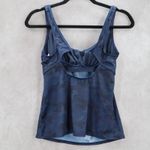Navy Blue Camo Beach Padded Active Swim Sports Bra Tankini Tank Top S Small Photo 1
