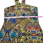 Zara Trafaluc Women's S Floral Aztec Print Halter Mini Dress Green Photo 2