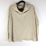 Free People Juicy Long Sleeve Top Cowl Neck Thermal Oversize Stone Cold Beige L Photo 2