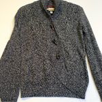 G.H Bass Black White Knit Cardigan Sweater Size XS Photo 3