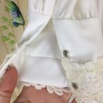 VINTAGE White Boho Wedding Dress Size 7 Photo 3