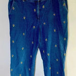 Briggs New York Briggs VINTAGE Embroidered blue Sunflowers cropped/capri jean pants 16 90s 0075 Photo 0