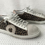 Oliver Cabell Women's Low 1 Leopard Lace Up Pink Suede Heel Accent Sneakers 37 Brown Size 6 Photo 0