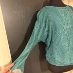 Anthropologie π Tiny by Teal Patterned Long Sleeve Top with Lace Overlay Photo 1