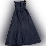 Alfred Sung NWOT Midnight Off the Shoulder Satin Gown Navy D11S 8 R Photo 4