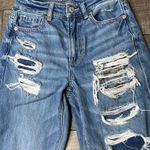 American Eagle  Outfitters Light Blue Distressed Mom Straight Jeans Photo 1