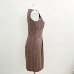 Apostrophe Plaid Stretchy Sheath Dress Brown Blue Size 4 Sleeveless Photo 3
