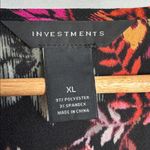 Investments Size XL Multicolor Floral Blouse with sleeves button Photo 4