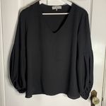 WAYF WAFY Black V-neck Puff Long-sleeve Blouse Top  Shirt Size S W-038 Photo 0