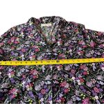 Sag Harbor Black Purple Floral Short Sleeve Button Up Midi Skirt Set PXL Photo 10