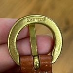 Vineyard Vines Pink Mini Blue Whale Brown Leather Brass Buckle Belt Size L Photo 10