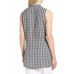 Eileen Fisher  Womens Gingham Organic‎ Linen Sleeveless Tunic Black Small NWT Photo 5