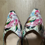 Peter Kaiser Patent Leather Sling Back Flats Womens 8/39 Tropical Print Floral White Photo 3