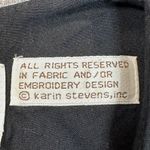 Karin Stevens Vintage Blouse Women 8 Black Brown Animal Print Lightweight Button Photo 8