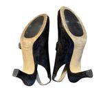 ANYI LU Shoes Womens Size 40.5 Patent Leather‎ Peep Toe Slingback Heels Italy Black Photo 9