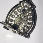 Angel Brand Elegant Vintage Silver Tone Rhinestone Brooch Earrings Jewelry Set Photo 7