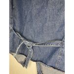 Denim Vest L Floral Embroidered Floral Butterflies Granny Cottage Button Tie Blue Size L Photo 4