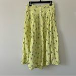 Free People  Iris Corset Set Skirt Yellow Green Floral Cotton Button Down Skirt S Photo 1