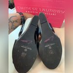 Chinese Laundry Kristin Cavallari  Black&White Ankle Strap Wedges Chrome -size 9 Photo 3