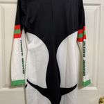 Sporty Digital Print Patchwork Zippered Bodycon Shorts Jumpsuit White Size L Photo 7