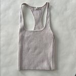 Free People  Ribbed Square Neck Beige Tank Top Racerback XS Photo 3