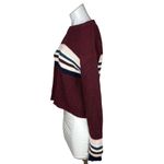 PacSun Womens Striped Print Red Cotton Long Sleeve Pullover Sweater Top Size XS Photo 1