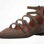 Frye Sienna Buckle Ballet Flat in Taupe Suede Size 6.5 Photo 0