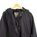 Hunter Lightweight Hooded Rain Jacket Womens Large Black Zip Waterproof Coat Photo 2