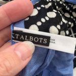 Talbots ‎ Black Blue Ivory Geometric Print Scarf 100% Viscose 72x26 Photo 3