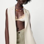 ZARA blazer vest coat cream waistcoat with vents Photo 6
