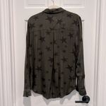 Rails  Hunter Button Down Shirt Sage with Black Stars Medium Layering Fall Photo 3