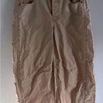 We The Free Good Luck Mid Rise Barrel Jean Womens 30 Tan Button Fly Denim Boho Photo 0